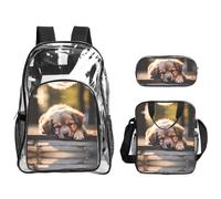WZYCWB Sleeping Puppies Printed backpack set | Lunch bag and pencil case | Perfect for work, business trips, and vacations.