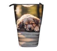 WZYCWB Sleeping Puppies Retractable Storage Container for Pen Holders, Makeup Brush Holders, or Coin Drawstring Bags.