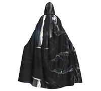 WZYCWB Sleeping Skeleton Man Patterned hooded cape Halloween cape rave party and family gathering