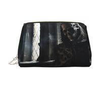 WZYCWB Sleeping Skeleton Man Printed Leather Cosmetic Bag for Women - Stylish and Soft, Durable