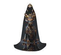 WZYCWB Small mechanical deer Printed Hooded Cape | Cosplay Costume, Halloween Anime Party Prop - Large