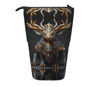 WZYCWB Small Mechanical Deer Retractable Storage Container for Pen Holders, Makeup Brush Holders, or Coin Drawstring Bags.