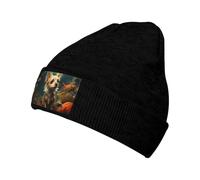 WZYCWB Small pet dog Printed knitted ski hat with a loose, stretchy design. Perfect for hiking, skiing, and traveling.