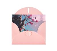 WZYCWB Small pink flowers Patterned Pink Holiday Card (6x4) with Envelope. Suitable for birthdays, weddings, and condolences.