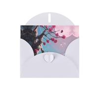 WZYCWB Small pink flowers Patterned White Holiday Card (6x4) with Envelope. Suitable for birthdays, weddings, and condolences.