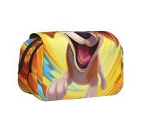 WZYCWB Smiling Dog Patterned Portable Pencil Case ideal for organizing pens in the office or storing makeup brushes