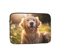 WZYCWB Smiling Golden Retriever 12 inch Printed laptop sleeve for 10-17-inch laptops, perfect for both business and leisure use.