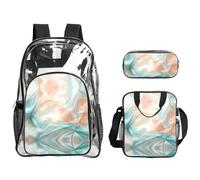 WZYCWB Smooth Silk Printed backpack set | Lunch bag and pencil case | Perfect for work, business trips, and vacations.