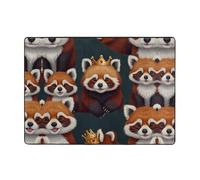 WZYCWB Soft Cartoon red panda print short-pile rug, 80 x 58 inches, fluffy and comfortable for living rooms, bedrooms, offices, and balconies.