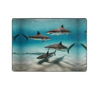 WZYCWB Soft fish in the deep sea print short-pile rug, 80 x 58 inches, fluffy and comfortable for living rooms, bedrooms, offices, and balconies.