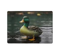 WZYCWB Soft Green duck print short-pile rug, 80 x 58 inches, fluffy and comfortable for living rooms, bedrooms, offices, and balconies.