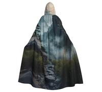 WZYCWB Soldiers on the cliff Patterned hooded cape Halloween cape rave party and family gathering