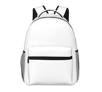 WZYCWB Solid color white Casual Backpack, 11.4x15.7x7.8 Inch, Laptop Backpack for Travel Hiking Business Camping Gym