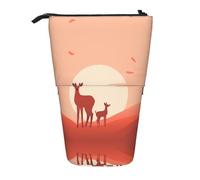WZYCWB Solid-Colored Deer Retractable Storage Container for Pen Holders, Makeup Brush Holders, or Coin Drawstring Bags.