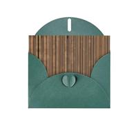WZYCWB Solid wood pattern Printed Dark Green Pearlescent Paper Holiday Card with Envelope. Suitable for birthday wishes wedding congratulations and condolences.