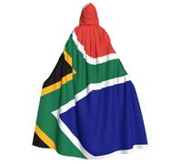 WZYCWB South African flag Printed Hooded Cape - Perfect for Halloween parties, theatrical performances, and photoshoots.