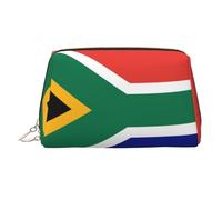 WZYCWB South African Flag Printed Leather Cosmetic Bag for Women - Stylish and Soft, Durable