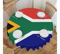 WZYCWB South African Flag Printed Round Tablecloth, Party Table Protector, 60-inch Diameter, Suitable for Indoor and Outdoor Dining or Decoration.