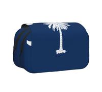 WZYCWB South Carolina Flag Patterned Portable Pencil Case ideal for organizing pens in the office or storing makeup brushes