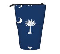 WZYCWB South Carolina Flag Printed Retractable Pen Holder Suitable for use as a Simple Cosmetic Bag, Wallet, etc.