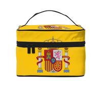 WZYCWB Spanish flag Large cosmetic bag for women, portable large capacity cosmetic bag, travel cosmetic bag storage bag for girls, Black, One Size, Black, One Size