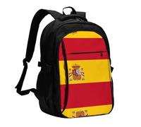WZYCWB Spanish flag Printed laptop backpack, business men's commuter backpack, computer bag with USB port charging