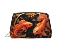 WZYCWB Spinning Goldfish Printed Leather Cosmetic Bag for Women - Stylish and Soft, Durable