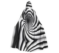 WZYCWB spiral optical illusion gif Halloween hooded cape, a stylish adult cape perfect for carnivals, themed parties, and masquerades.