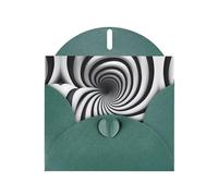 WZYCWB spiral optical illusion gif Printed Dark Green Pearlescent Paper Holiday Card with Envelope. Suitable for birthday wishes wedding congratulations and condolences.