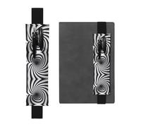 WZYCWB Spiral Optical Illusion GIF Printed Large-Capacity PVC Pen Holder + Creative Diary Pen Bag Set with Elastic Band Anti-Slip Design