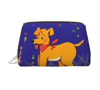 WZYCWB Spitting Tongue Cartoon Dog Patterned Leather Cosmetic Bag - Perfect for Carry-On or Home Organization