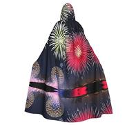 WZYCWB Splendid fireworks Hooded Cape Adult Extended, Unisex Party Decoration Cape, Halloween, Carnival and Cosplay Costume
