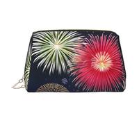 WZYCWB Splendid Fireworks Printed Leather Cosmetic Bag - Stylish and Portable Cosmetic Storage Bag