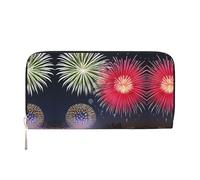 WZYCWB Splendid fireworks Printed zippered wallet perfect for travel, business, and everyday wear. Holds cell phones and cash.
