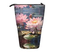 WZYCWB Splendid Lotus Flower Retractable Storage Container for Pen Holders, Makeup Brush Holders, or Coin Drawstring Bags.