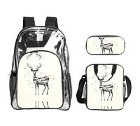 WZYCWB spotted deer Printed backpack set | Lunch bag and pencil case | Perfect for work, business trips, and vacations.