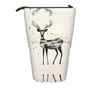 WZYCWB Spotted Deer Retractable Storage Container for Pen Holders, Makeup Brush Holders, or Coin Drawstring Bags.