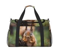 WZYCWB Spotted passion fruit Handheld travel bag weekend bag fitness yoga bag suitable for fitness and other scenarios, Squirrel Holding A Pinecone, One Size