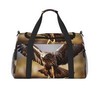 WZYCWB Spotted passion fruit Handheld travel bag weekend bag fitness yoga bag suitable for fitness and other scenarios, Soaring Snake Vulture, One Size