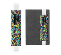 WZYCWB Square geometry diagram Leather pen holder bookmarks, adjustable diary bookmarks, perfect as back-to-school or Christmas gifts,