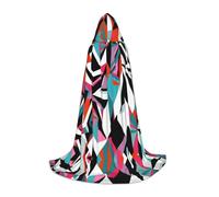 WZYCWB Square zebra pattern Printed Medium Hooded Cape, Holiday Party Costume, Carnival Party Prop, Sizes S/M/L