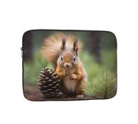 WZYCWB Squirrel holding a pinecone 17 inch Printed laptop sleeve for 10-17-inch laptops, perfect for both business and leisure use.