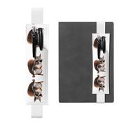 WZYCWB Squirrel wearing glasses Leather Pen Holder Bookmark, Adjustable Leather Pen Holder, Perfect for Back to School Christmas Gifts