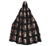 WZYCWB Squirrel wearing glasses Printed hooded cape suitable for masquerade, Halloween party cosplay props