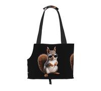 WZYCWB Squirrel wearing glasses Printed Pet Shoulder Bag - Lightweight, Breathable Travel Small Pet Shoulder Bag