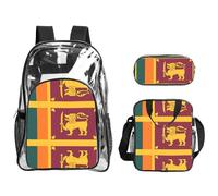 WZYCWB Sri Lanka Flag Printed backpack set | Lunch bag and pencil case | Perfect for work, business trips, and vacations.