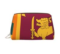 WZYCWB Sri Lanka Flag Printed Leather Cosmetic Bag - Stylish and Portable Cosmetic Storage Bag