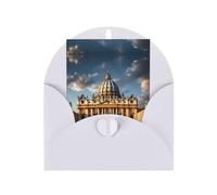 WZYCWB St Peter's Basilica Blank Holiday Greeting Cards, Foldable 6 * 4 Inch Christmas, Thank You, Send Family, Birthday Note Cards with Envelopes