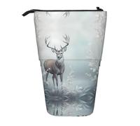 WZYCWB Standing Deer Retractable Storage Container for Pen Holders, Makeup Brush Holders, or Coin Drawstring Bags.