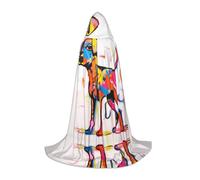 WZYCWB Standing Doodle Dog Printed Hooded Cape | Cosplay Costume, Halloween Anime Party Prop - Large